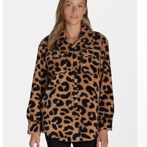 Leopard Print Faux Fur Jacket